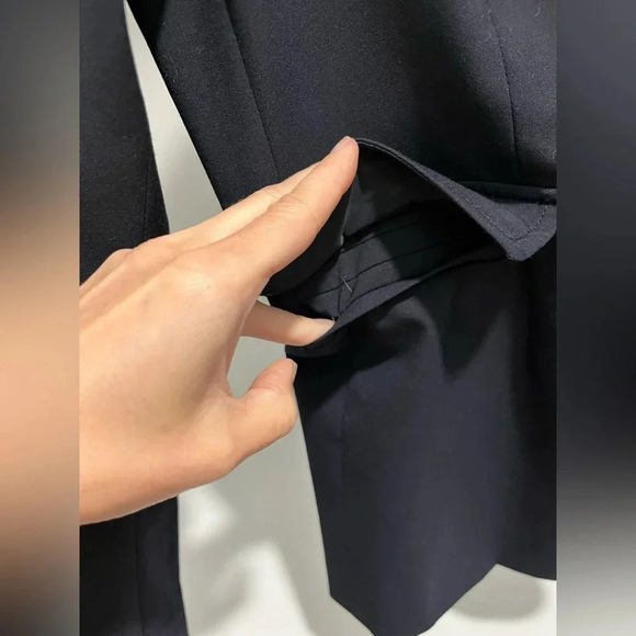 Body By Victoria stretch navy notched collar lined Blazer size 14 - Picture 3 of 10